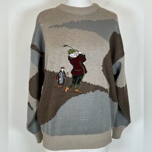 EUC! Men’s Pagliano Tan Golf Sweater Soze Medium